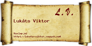 Lukáts Viktor névjegykártya